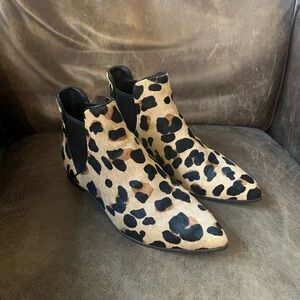 Cole Haan Animal Print Ankle Boots Haircalf leather 7